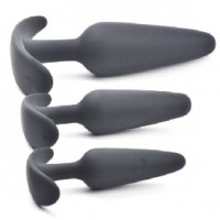 Black Silicone Anal Plug Set